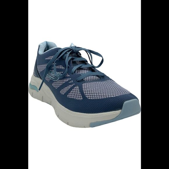 Skechers Arch Fit Lace-Up Sneakers Vivid Memory Navy - Medium - Picture 2 of 5